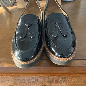 Naturalizer glossy black platform shoes
